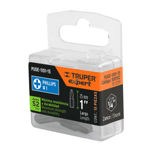 Cargar imagen en el visor de la galería, Puntas para desarmador Phillips PH1, 1', 15 piezas