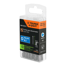 Cargar imagen en el visor de la galería, Puntas para desarmador Phillips PH2, 2', 15 piezas