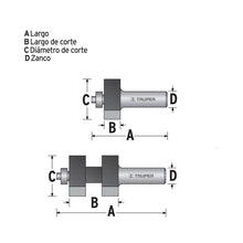 Cargar imagen en el visor de la galería, Juego de machimbrador, 3/4', con balero