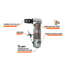 Cargar imagen en el visor de la galería, Miniesmeriladora angular, neumática,1/4'