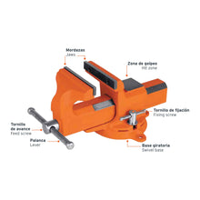 Cargar imagen en el visor de la galería, Tornillos de banco tipo Europeo, hierro nodular, 4'