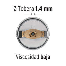 Cargar imagen en el visor de la galería, Pistola p/pintar gravedad HVLP,vaso plástico, boquilla 1.4mm