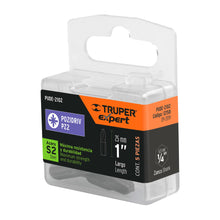 Cargar imagen en el visor de la galería, Puntas para desarmador Pozidriv, PZ2, 1', 5 piezas