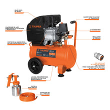 Cargar imagen en el visor de la galería, Kit, compresor 25 L, 3 HP, manguera de PVC y pistola