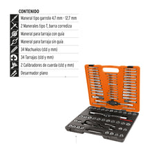 Cargar imagen en el visor de la galería, Juego de machuelos y tarrajas, 76 piezas