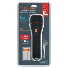 Cargar imagen en el visor de la galería, Linterna plástica, LED, luz directa, 2 pilas D, 180 Lm