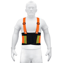 Cargar imagen en el visor de la galería, Faja lumbar de alta visibilidad c/ reflejantes, naranja, M