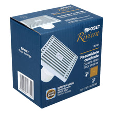 Cargar imagen en el visor de la galería, Resumidero de latón, cuadrado, 4 x 4', Riviera