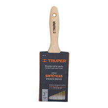 Cargar imagen en el visor de la galería, Brocha cerdas sintéticas,mango de madera, corte recto, 3'