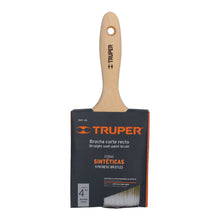 Cargar imagen en el visor de la galería, Brocha cerdas sintéticas,mango de madera, corte recto, 4'