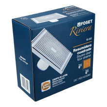 Cargar imagen en el visor de la galería, Resumidero de latón, cuadrado, 6x6', Riviera