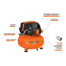 Cargar imagen en el visor de la galería, Compresor de aire libre de aceite, 24 L