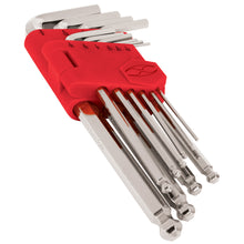 Cargar imagen en el visor de la galería, Juego de 10 llaves allen, punta bola, largas, standard