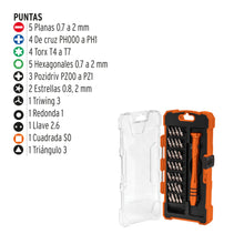 Cargar imagen en el visor de la galería, Juego desarmadores de precisión, punta intercambiable,29pzas