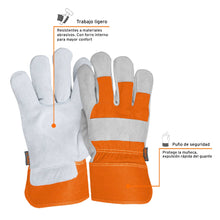 Cargar imagen en el visor de la galería, Guantes de carnaza y loneta, unitalla