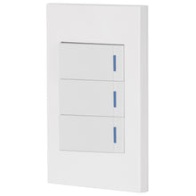 Cargar imagen en el visor de la galería, Placa armada 3 interruptores, 1 módulo, Española, blanco