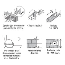 Cargar imagen en el visor de la galería, Flexómetro Gripper, contra impacto, 3 m, cinta 13 mm