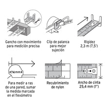 Cargar imagen en el visor de la galería, Flexómetro Gripper, contra impacto, 5.5 m, cinta 25 mm