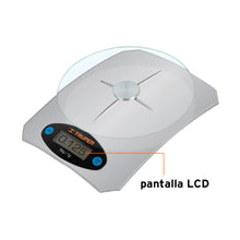 Cargar imagen en el visor de la galería, Báscula digital base de vidrio para cocina, capacidad 5kg
