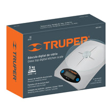 Cargar imagen en el visor de la galería, Báscula digital base de vidrio para cocina, capacidad 5kg