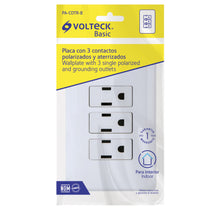 Cargar imagen en el visor de la galería, Placa armada con 3 contactos, Volteck Basic