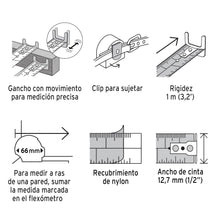 Cargar imagen en el visor de la galería, Flexómetro contra impacto, graduación métrica, 3 m, 13 mm