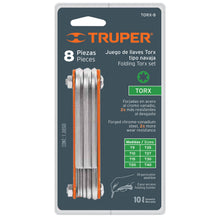 Cargar imagen en el visor de la galería, Juego de llaves Torx, 8 piezas, tipo navaja, cuerpo lámina