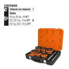 Cargar imagen en el visor de la galería, Juego de tarrajas para tubo, 7 piezas Truper Expert