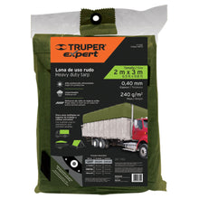 Cargar imagen en el visor de la galería, Lona uso rudo, verde olivo, 2 X 3 m, Truper Expert