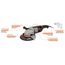 Cargar imagen en el visor de la galería, Esmeriladora angular 9', industrial, 2300 W