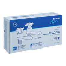 Cargar imagen en el visor de la galería, Juego 2 llaves para lavabo, manerales de cruceta, Aqua