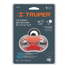 Cargar imagen en el visor de la galería, Linterna para bicicleta, 9 LED, trasera