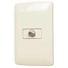 Cargar imagen en el visor de la galería, Placa armada con conexión para TV, marfil, línea Italiana