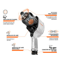 Cargar imagen en el visor de la galería, Llave neumática impacto, industrial,3/4'