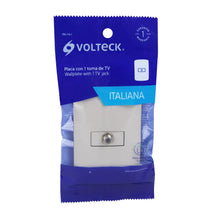 Cargar imagen en el visor de la galería, Placa armada con conexión para TV, marfil, línea Italiana