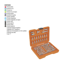 Cargar imagen en el visor de la galería, Juego de 100 puntas, largo 1' con estuche