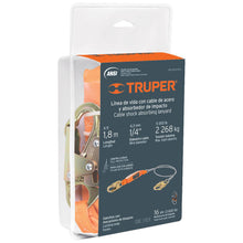 Cargar imagen en el visor de la galería, Línea de vida de acero con absorbedor de impacto,ANSI