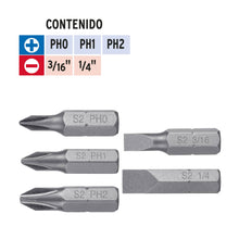 Cargar imagen en el visor de la galería, Juego de 5 puntas, largo 1', en blister