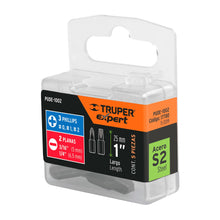 Cargar imagen en el visor de la galería, Juego de 5 puntas, largo 1', en blister