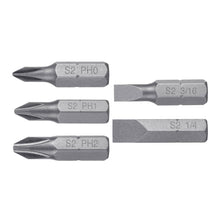 Cargar imagen en el visor de la galería, Juego de 5 puntas, largo 1', en blister