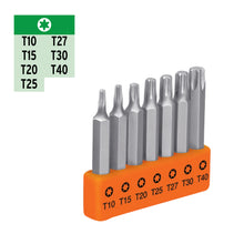 Cargar imagen en el visor de la galería, Juego de 7 puntas Torx, 2'