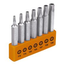 Cargar imagen en el visor de la galería, Juego de 7 puntas Torx con seguro, largo 2' en organizador
