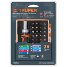 Cargar imagen en el visor de la galería, Desarmador tipo trompo con matraca, 37 piezas