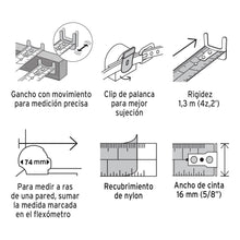 Cargar imagen en el visor de la galería, Flexómetro Auto Lock, 3 m, cinta 16 mm