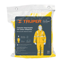 Cargar imagen en el visor de la galería, Conjunto impermeable c/reflejante, amarillo, talla EG, PVC