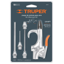 Cargar imagen en el visor de la galería, Juego de pistola y 5 boquillas para compresor de aire