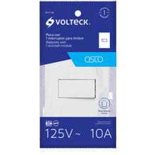 Cargar imagen en el visor de la galería, Placa armada con timbre, línea Oslo, color blanco