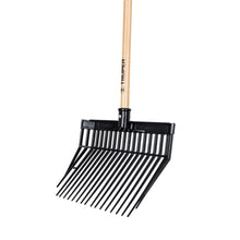 Cargar imagen en el visor de la galería, Bieldo cabeza plástica, mango de madera,16 dientes