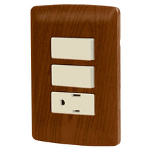 Cargar imagen en el visor de la galería, Placa armada contacto 2 interruptores,madera, línea Italiana