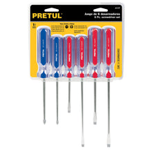 Cargar imagen en el visor de la galería, Juego de desarmadores, 6 piezas, mango PVC, Pretul